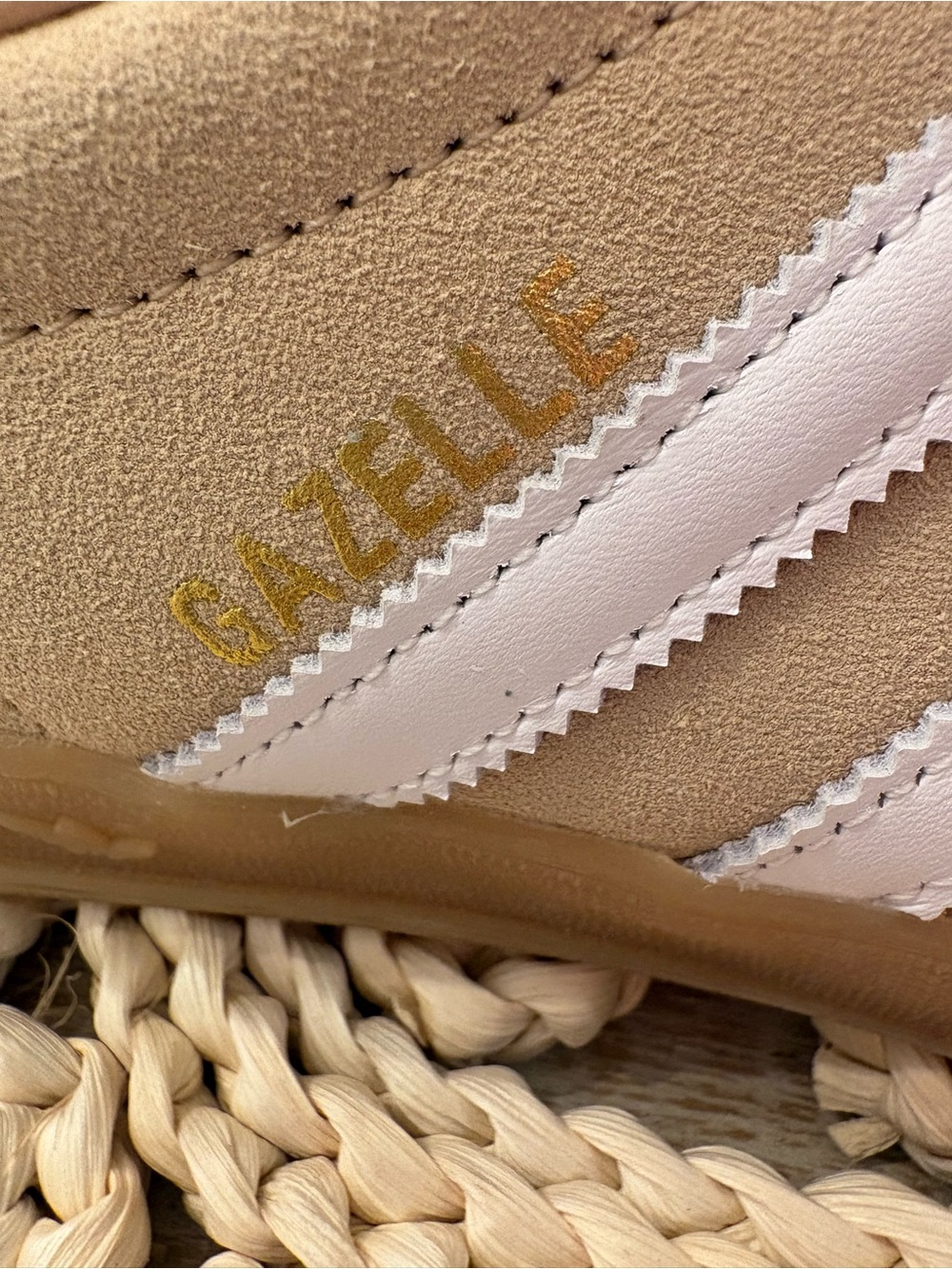 Adidas Gazelle Suede Sneakers in Magic Beige with White Stripes - Picture 2 of 6